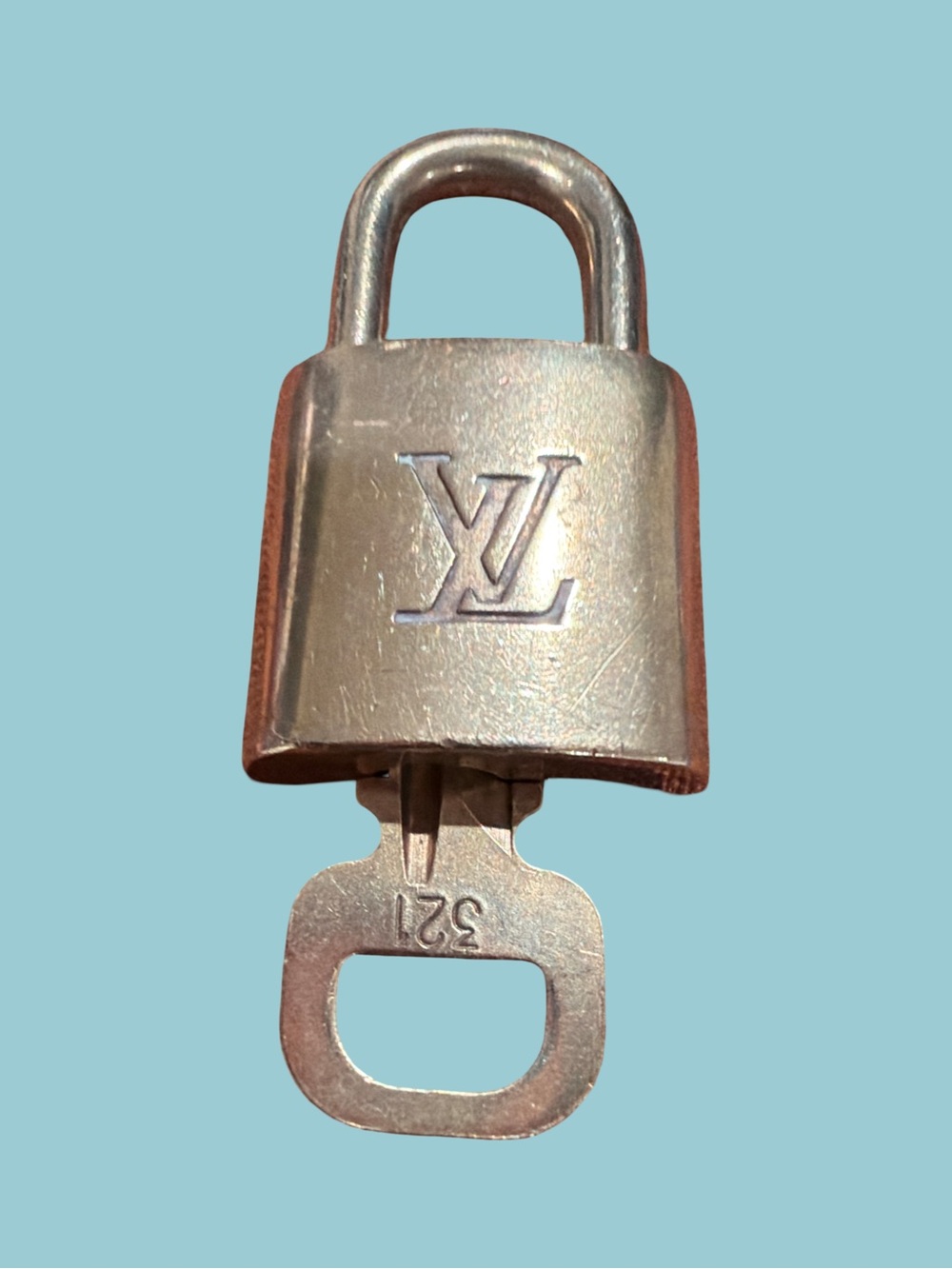 Louis Vuitton Silver-Tone Padlock and Key Set